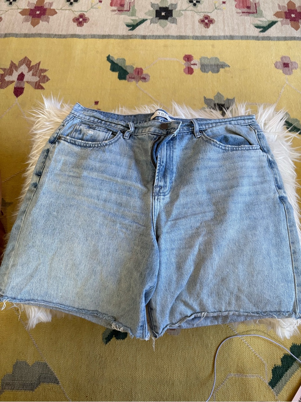 Vici Light Blue Denim Cutoff Shorts